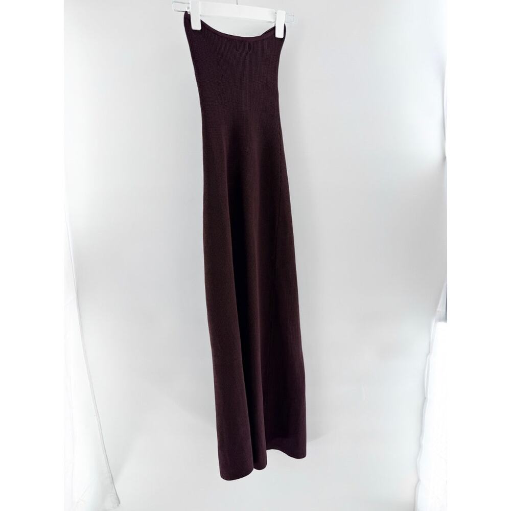 Dissh Kara Strapless Bandeau Knit Maxi Dress Chocolate Brown Women's Size XS - Picture 3 of 5
